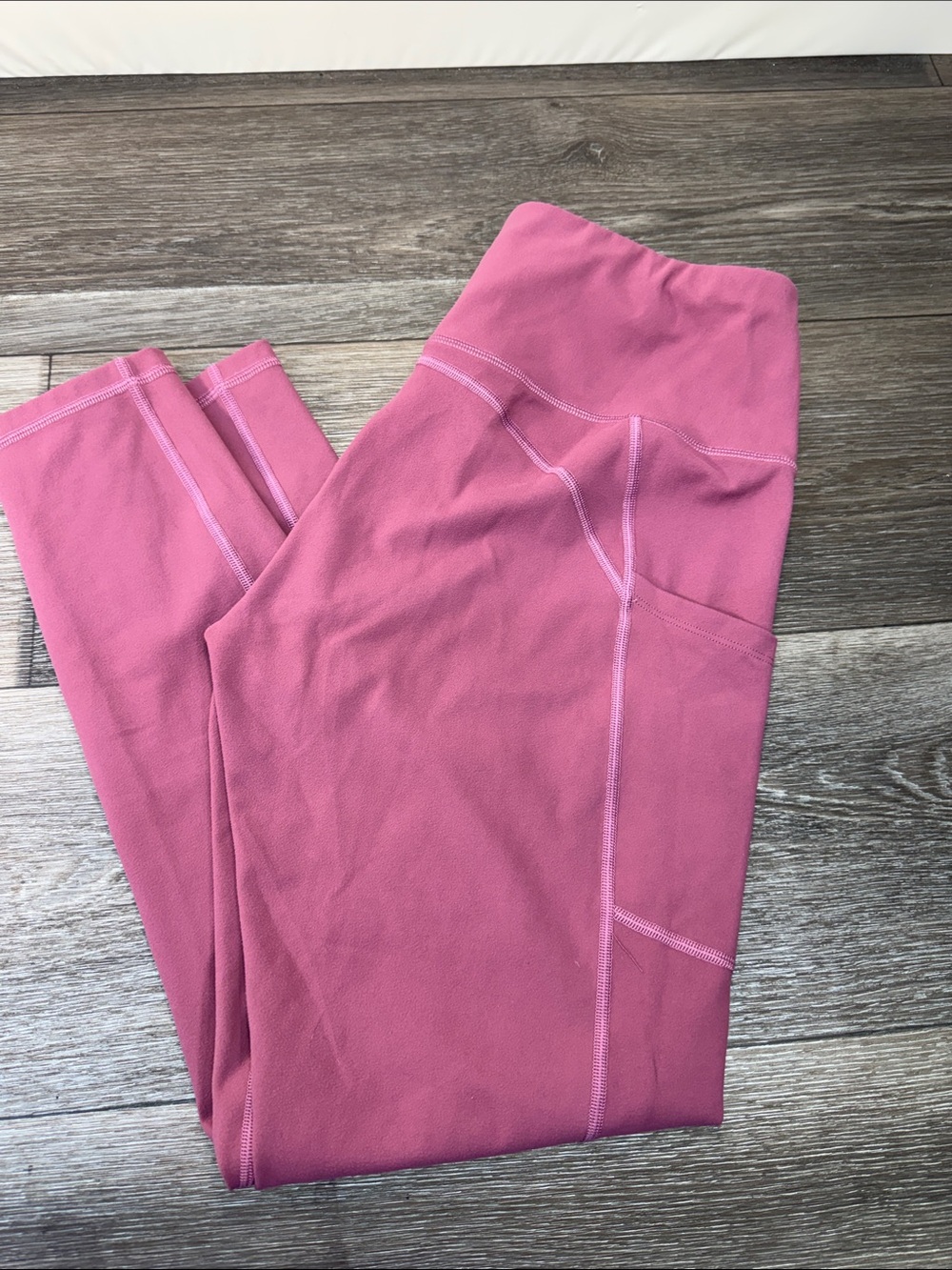 Women’s High-Waist Pink Active Leggings with Side Pocket
